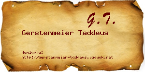 Gerstenmeier Taddeus névjegykártya